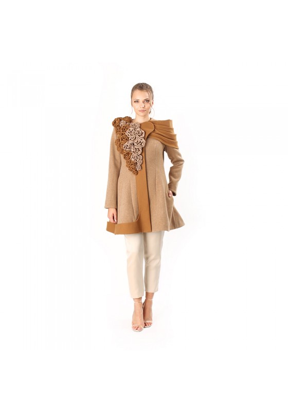 3D FLOWER DESIGN COAT